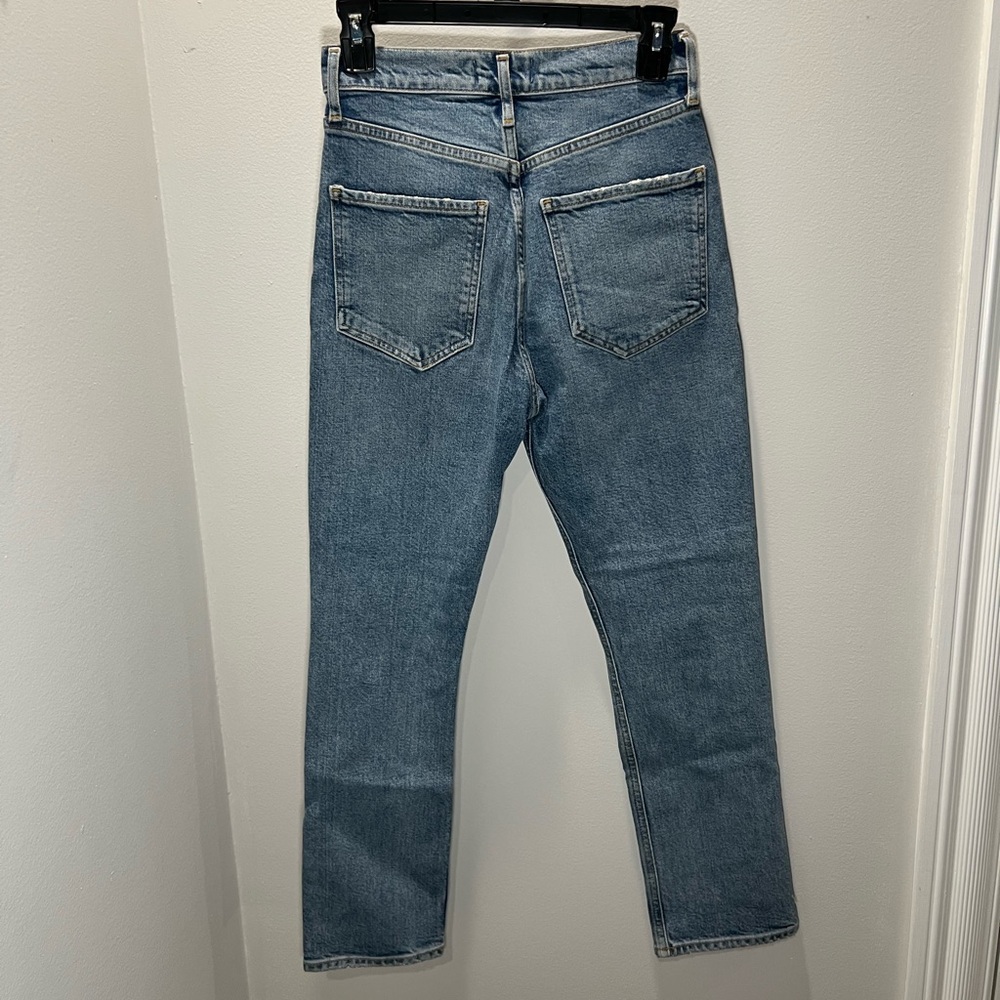 Agolde Riley Light Blue Distressed Jeans - Picture 4 of 6